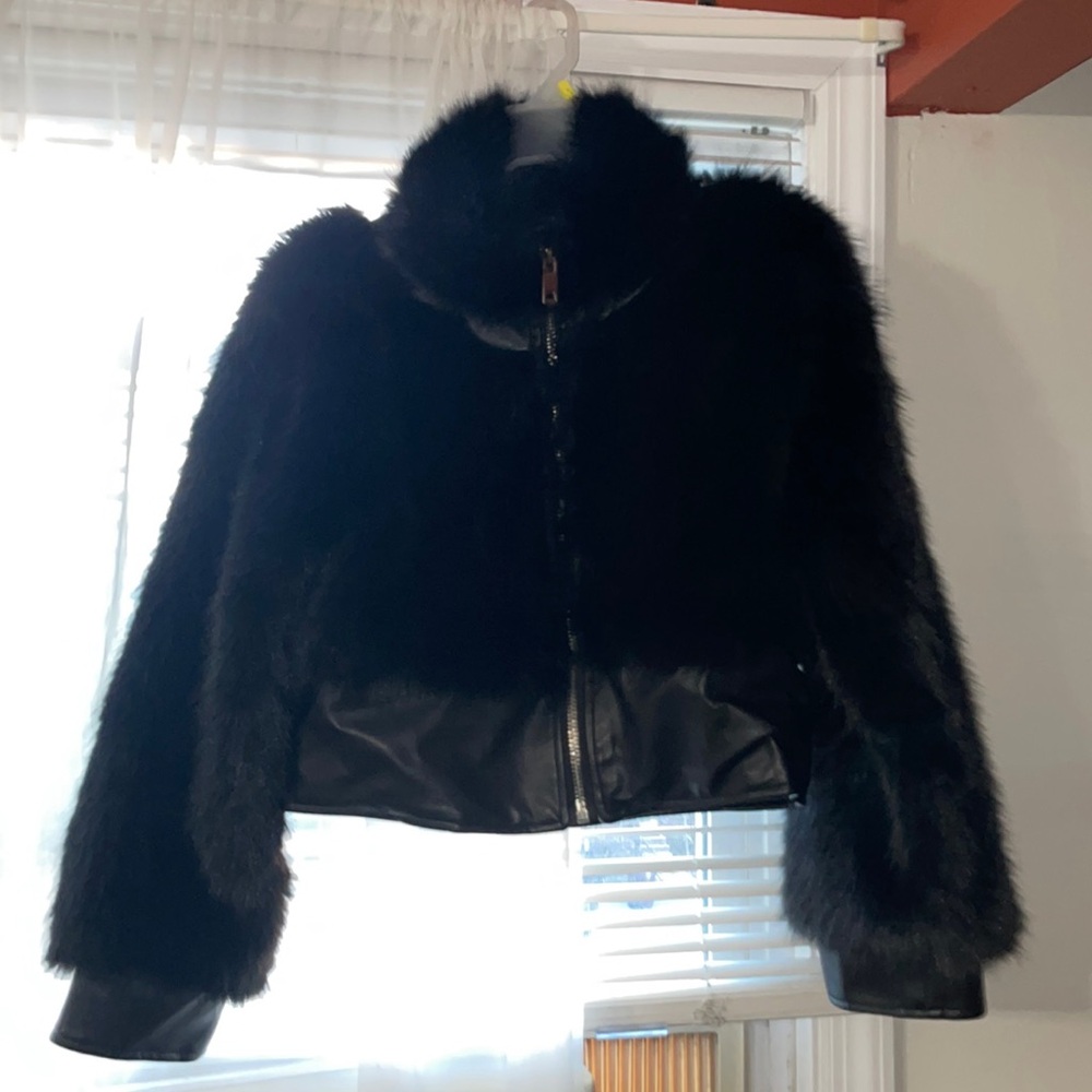Black Faux Fur jacket. Never Worn, with Tags